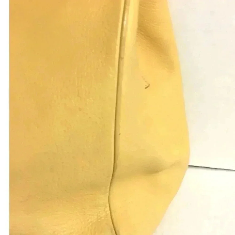 Salvatore Ferragamo yellow/ beige leather satchel handbag